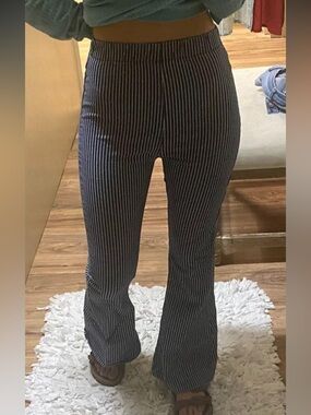 Navy and White Flare Pants
